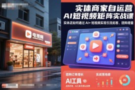 实体商家AI短视频矩阵实战课 抖音引流拓客实现团购增量