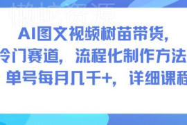 AI生成图文视频做树苗带货教程 冷门赛道单号月入数千元实操方法