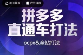 互力拼多多直通车OCPX及全站推广实操打法完整教程