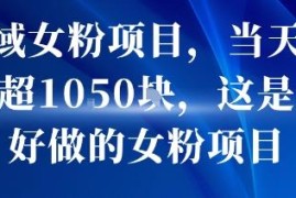 低门槛私域女粉变现项目详解 新手易操作单日可变现超千元可放大