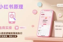小红书电商运营原理及实操全流程 新手开店从0到1入门教程