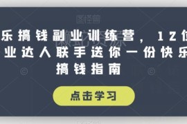 快乐搞钱副业训练营全套教程 12位达人亲授实用副业搞钱指南