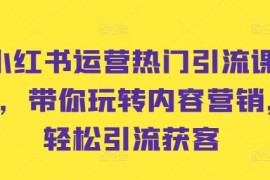 2024小红书运营引流全流程课程 内容营销获客技巧攻略