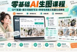 零基础AI生图实操课：GPT配置+高阶提示词+跨境图文批量生成教程