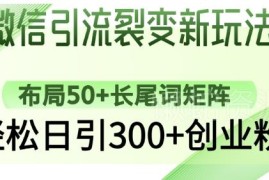 微信问一问精准引流实操攻略 布局长尾词矩阵日引300+创业粉
