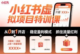 9月更新小红书虚拟项目特训课 从0到1打造稳定盈利店铺指南