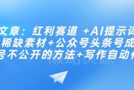 2025红利赛道公众号头条起号指南 AI提示词稀缺素材找法及写作自动化