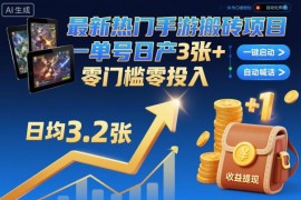 2024热门手游自动化搬砖项目 零门槛零投入实操收益指南