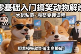 零基础入门搞笑动物解说 全套变现课程照着模板做高播放作品