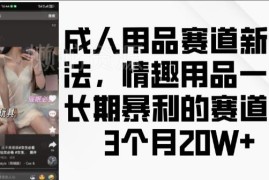 成人用品赛道实操玩法拆解 短视频引流私域卖货盈利指南