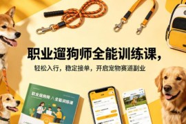 职业遛狗师全能训练课 零基础入门宠物赛道副业稳定接单