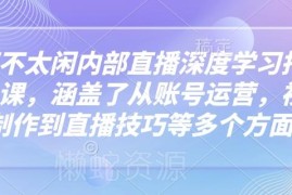 芳芳不太闲内部抖音精品课 账号运营视频制作直播技巧全覆盖