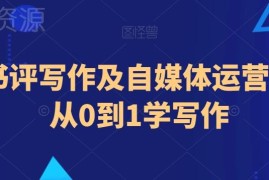 小说书评写作及自媒体运营 从0到1入门全流程实操教程