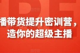 直播带货能力提升密训营课程 新手打造超级主播系统学习资料