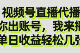视频号直播代播项目详解 仅需提供账号即可参与日结佣金分成