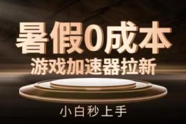 暑假0成本游戏加速器拉新项目解析 小白易上手无需投资