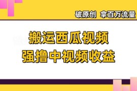 西瓜视频中视频计划搬运变现玩法 破原创获流量拿收益实操教程