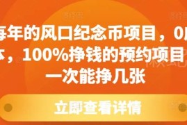 零成本纪念币预约赚钱项目 玩法技巧与获利方法全解析