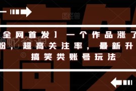 最新升级版搞笑类账号玩法 单作品涨200粉高关注率运营技巧