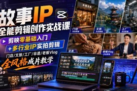 剪映零基础故事IP剪辑实战课 多行业全风格短视频成片教学