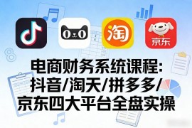 覆盖四大主流平台的电商财务全盘实操课程 对账做账全解析