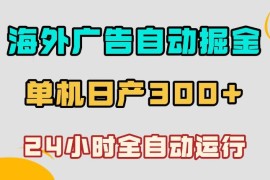 海外广告自动掘金项目详解 小白可操作24小时全自动运行收益稳定