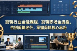 剪辑全流程系统实战课程 掌握核心思维解决求职接单难题