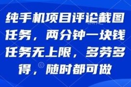 纯手机操作评论截图副业详解 无门槛多劳多得无任务上限