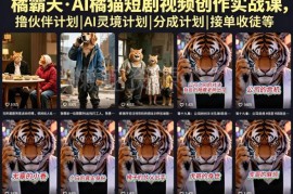 橘霸天AI橘猫短剧创作实战课 零基础学萌系短剧制作变现方法