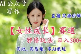 AI写作女性成长赛道二创玩法 低门槛副业实操日入五百教程