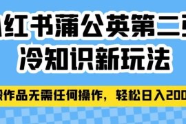 小红书蒲公英冷知识图文新玩法 无需原创照搬即可上手变现