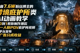 7.6万粉抖音博主亲授 梦境庇护所AI动画从0到1制作变现方法