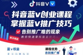 抖音蓝V创业推广课程 系统掌握获客销售及团队搭建实用技巧