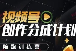 视频号创作分成计划陪跑训练营 零基础学视频制作赚长期收益