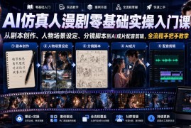 AI仿真人漫剧零基础实操入门课 剧本创作到成片全流程教学