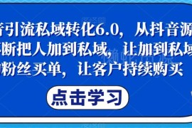 抖音引流私域转化6.0教程 从引流到复购全流程实操教学