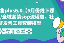 私域发售Plus6.0线下课录音 全套全域发售SOP及社群发售工具模型