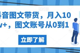 抖音图文带货从0到1实操指南 个人单干涨粉变现经验分享