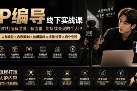 IP编导线下实战课 从定位到拍剪全流程打造可变现个人IP