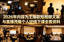 2026茂隆个人IP线下课全套资料 短视频文案直播运营实操指南