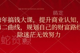 2025元旦跨年搞钱大课 升级商业认知打造财富第二曲线规划增长路径