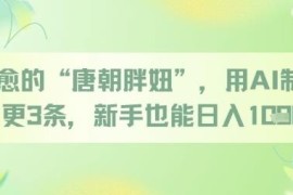 AI制作唐朝胖妞爆款短视频教程 新手易上手可快速落地变现