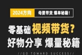 2024短视频母婴赛道带货训练营 零基础好物分享爆单实操教程