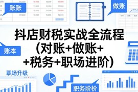 抖店财税实战全流程教程 覆盖对账做账税务及职场进阶技能