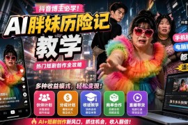 抖音AI胖妹历险记制作教程 多收益模式适配新手双端可操作