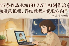 117条作品涨粉131.7万 AI治愈动漫风视频制作及变现教程
