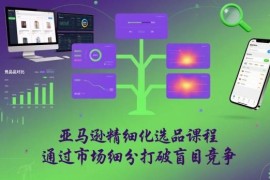 亚马逊精细化选品系统课程 用市场细分打破盲选竞争困局