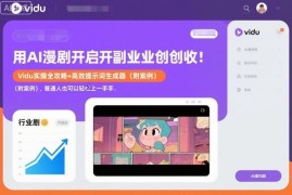 普通人AI漫剧副业创收指南 Vidu实操全攻略附提示词案例