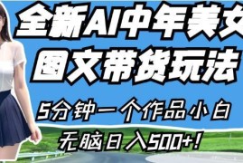 AI中年美女图文带货玩法详解 新手小白易操作可实现稳定收益