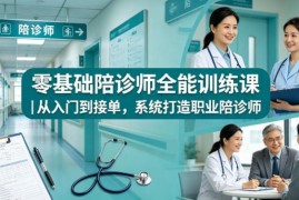 零基础陪诊师从入门到接单教程 职业陪诊师系统培训课